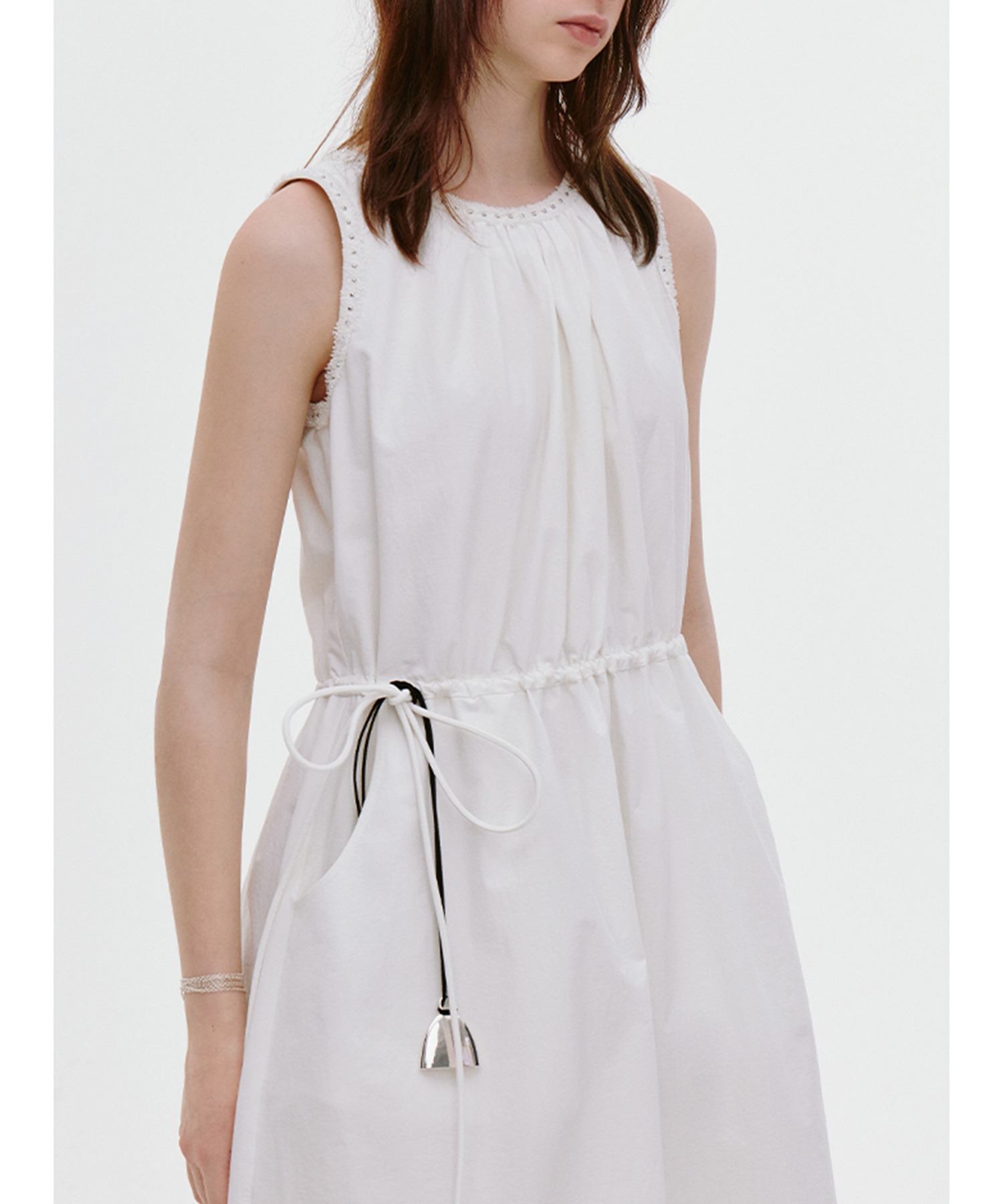 ウエストドローストリング ノースリーブワンピース FX25L063【Fano