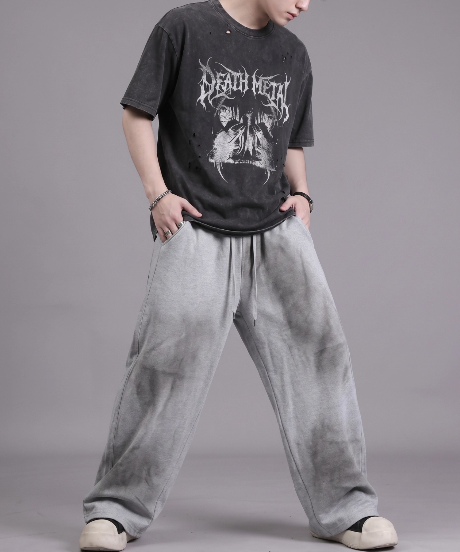 A'GEM/9 × .kom 『A'gem/エージェム』SPRAY SWEAT WIDE PANTS/スプレー