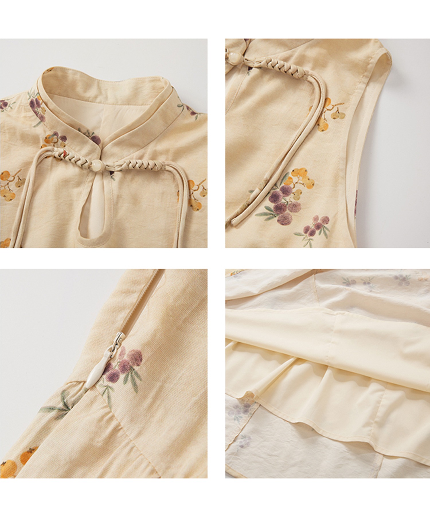 【うた様】ワンピースetc ✿*:・゜ チャイナカラー フラワープリントワンピース FX24L168【Fano