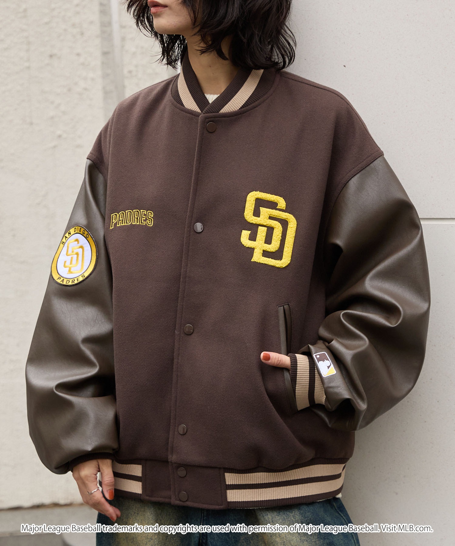 MLB/メジャーリーグベースボール 別注 ワッペン刺繍 配色ライン