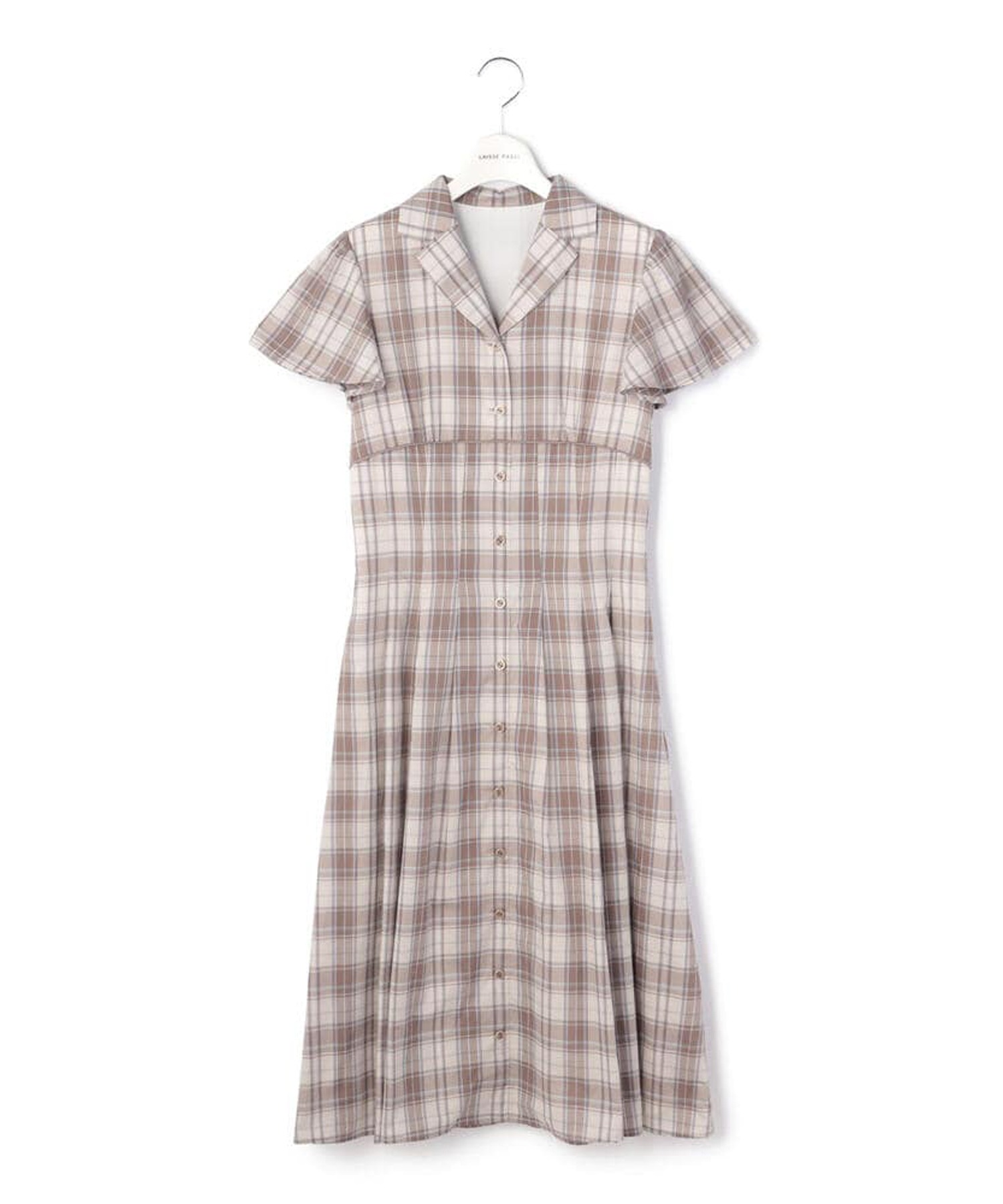 おすすめ Passeチェックフレアシャツワンピース Laisse ワンピース