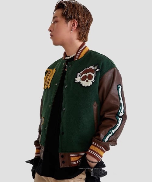 A'GEM/9 × .kom『MAISON EMERALD/メゾン エメラルド』 Varsity Jacket