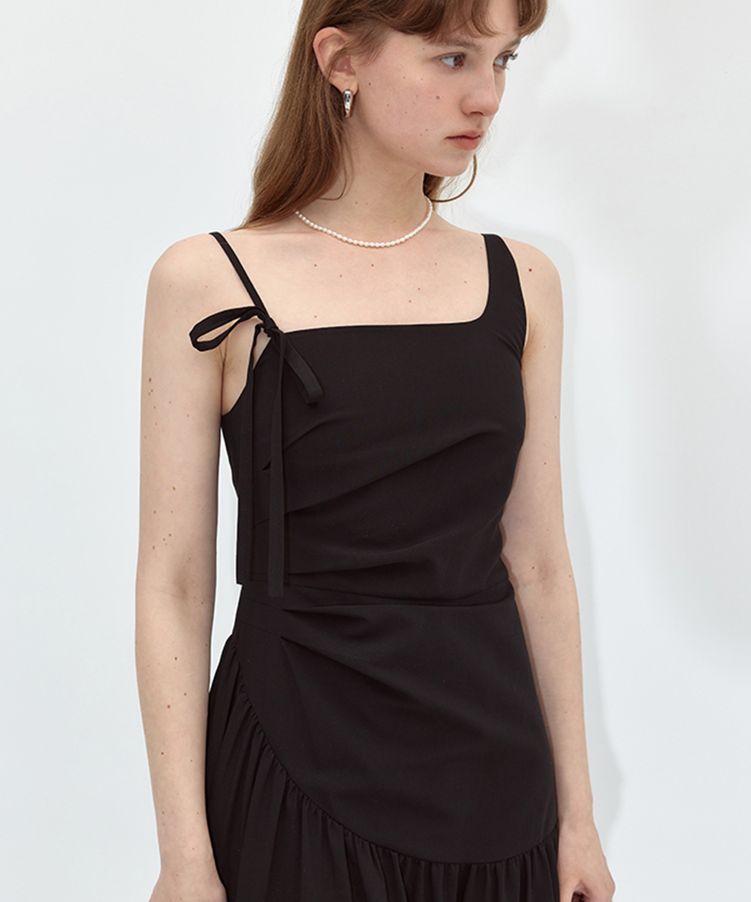 廉売FANOSTUDIOS Off Shoulder Strap Dress ワンピース