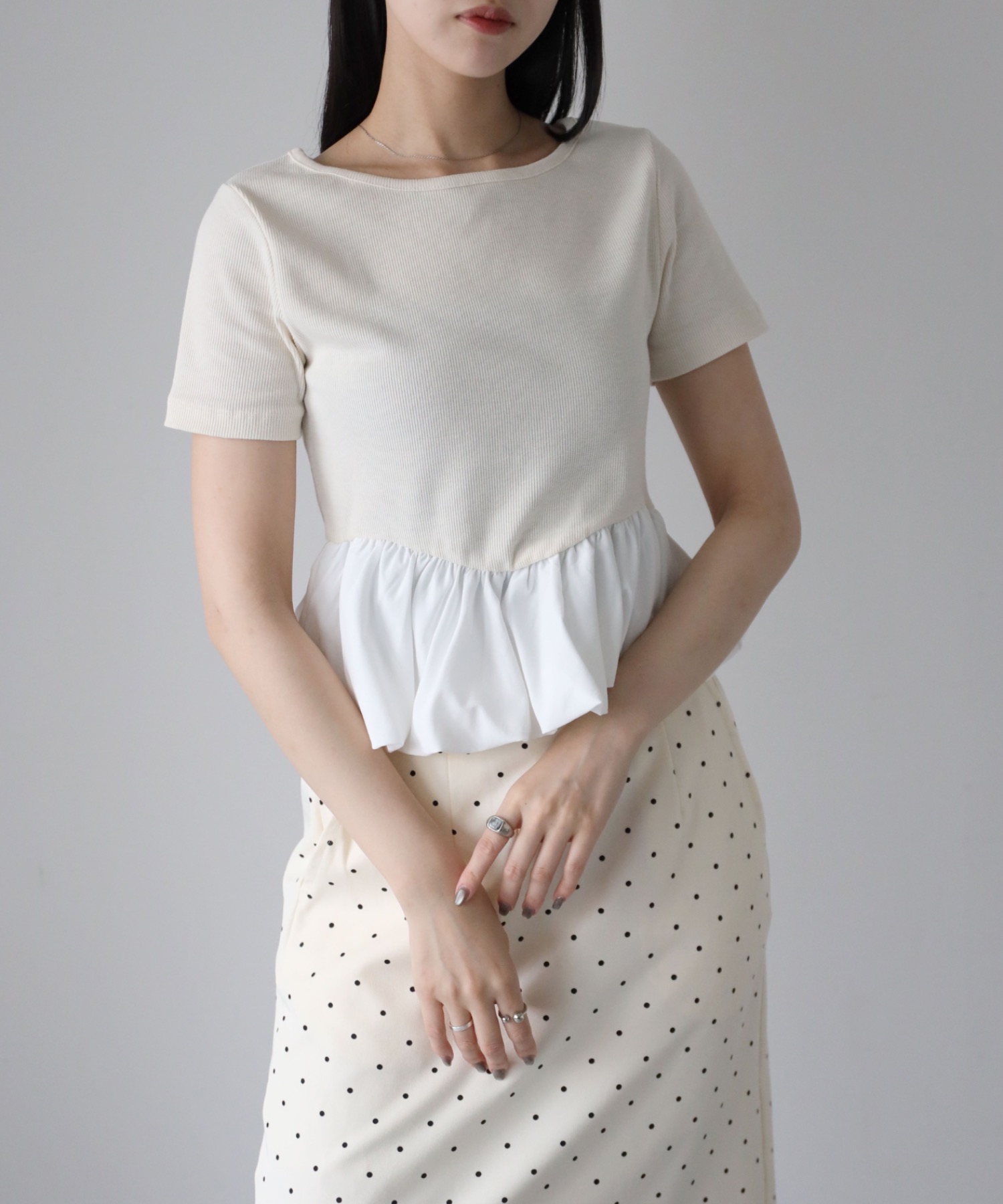 model：164cm. 着用サイズ：FREE