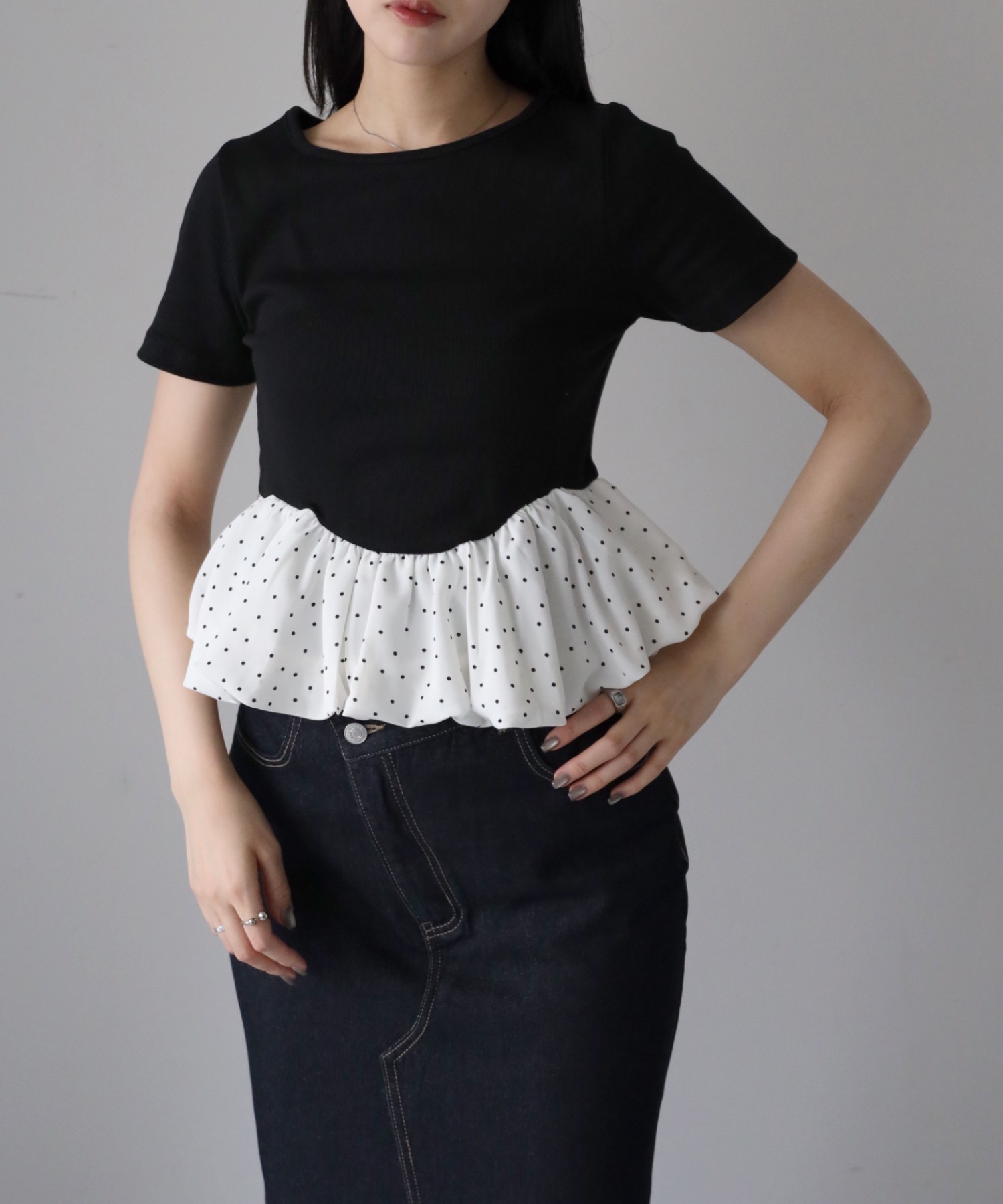 model：164cm. 着用サイズ：FREE