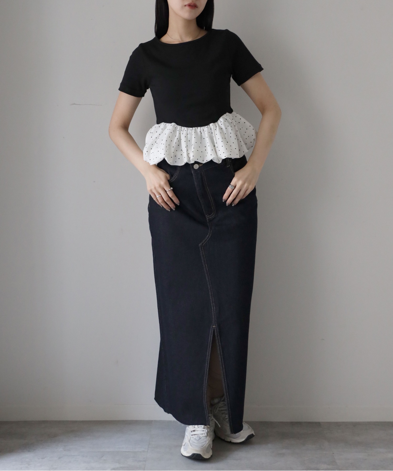 model：164cm. 着用サイズ：FREE