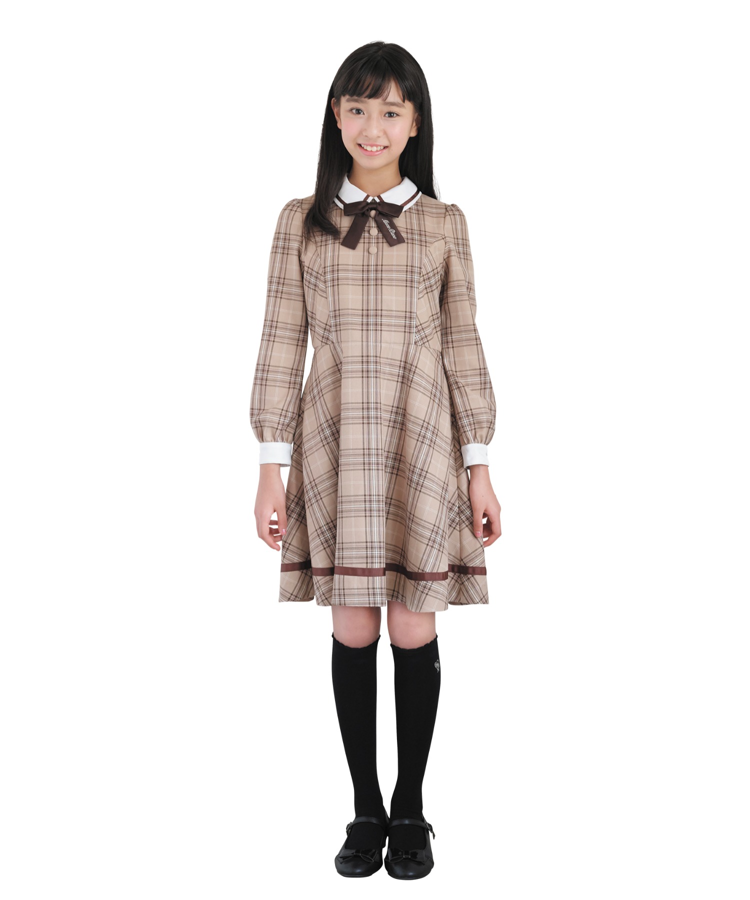 リボンタイつきチェック柄ワンピース Csleepcenter Com