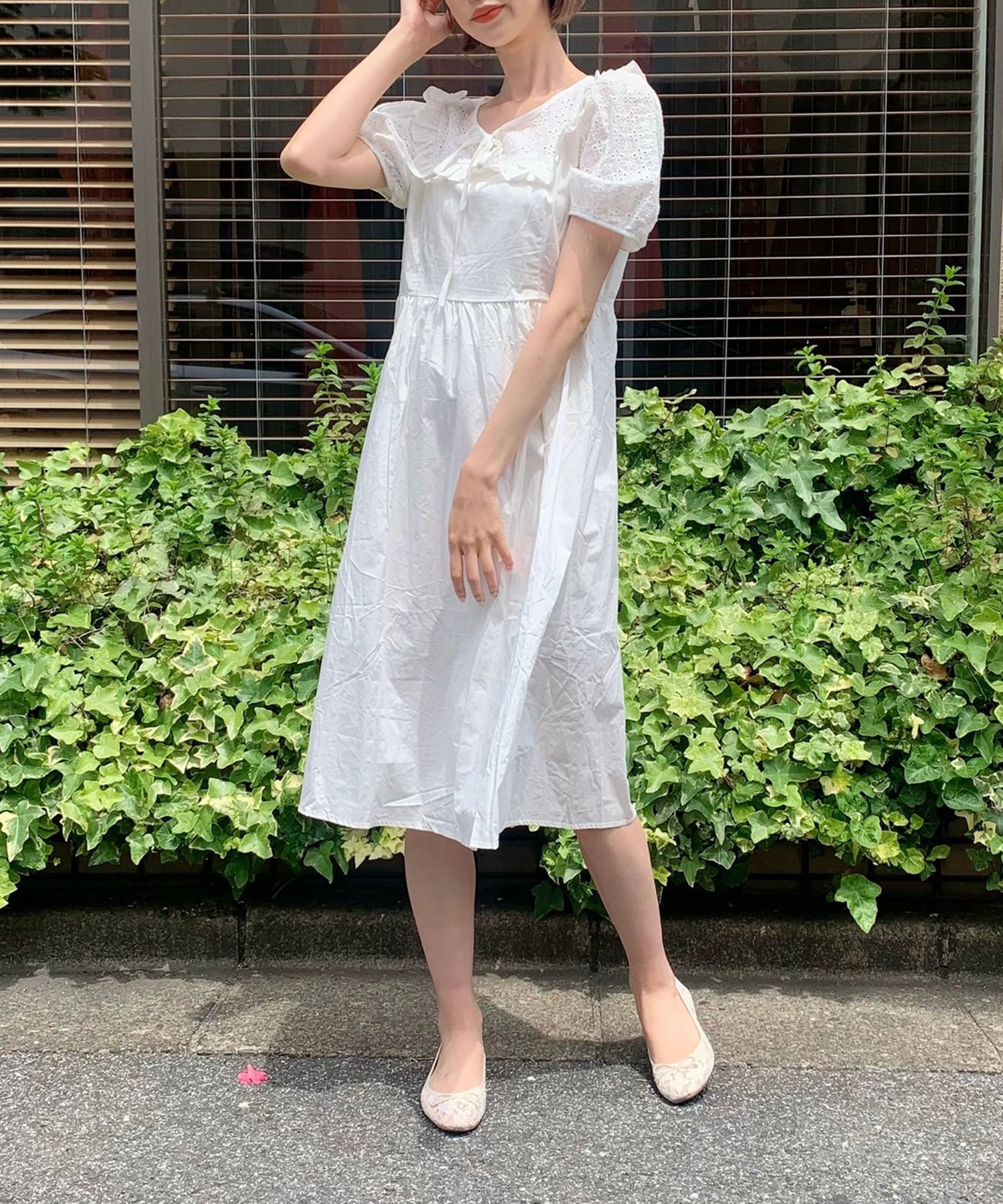 Titty Co Petit デコルテレースフリルワンピース Titty Co Petit Titty Co Online Store ティティーアンドコーオンラインストア