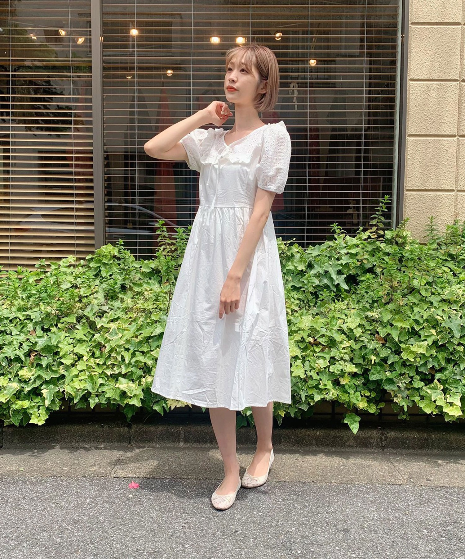 Titty Co Petit デコルテレースフリルワンピース Titty Co Petit Titty Co Online Store ティティーアンドコーオンラインストア