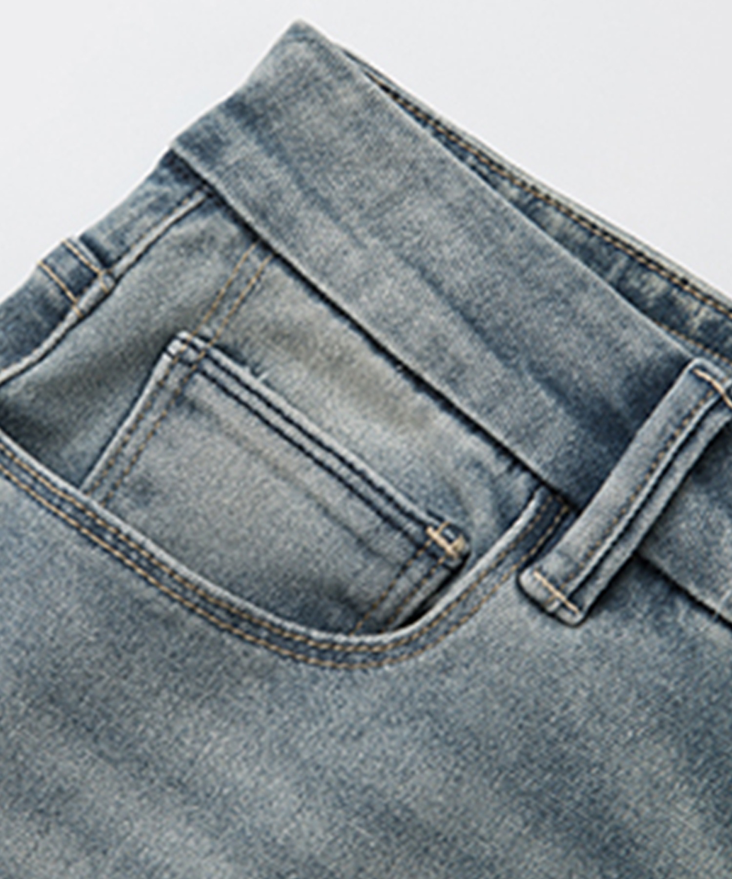 ウォッシュ加工 ストレートフレアデニムパンツ FX25K049【Fano