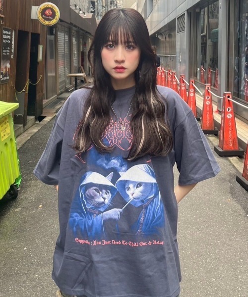 mahagrid/マハグリッド』 SMOKING CAT TEE/スモーキング猫 T