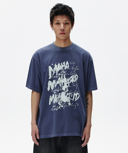 mahagrid/マハグリッド』 WRITER PIGMENT TEE /ライターピグメント