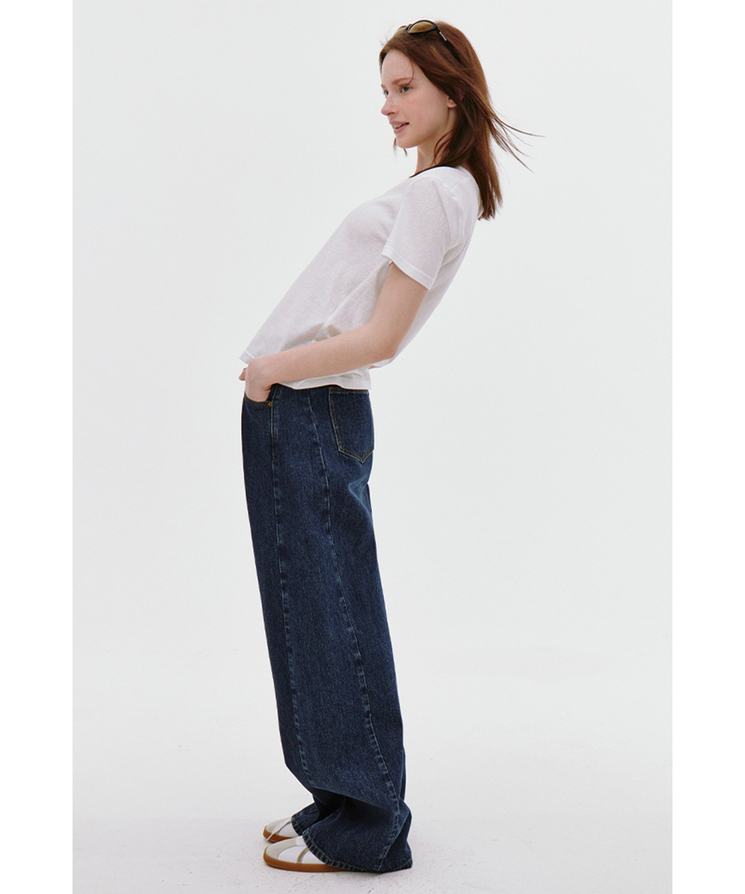 ハイウエスト サイドシーム カーブデニムパンツ FC25K043【Fano