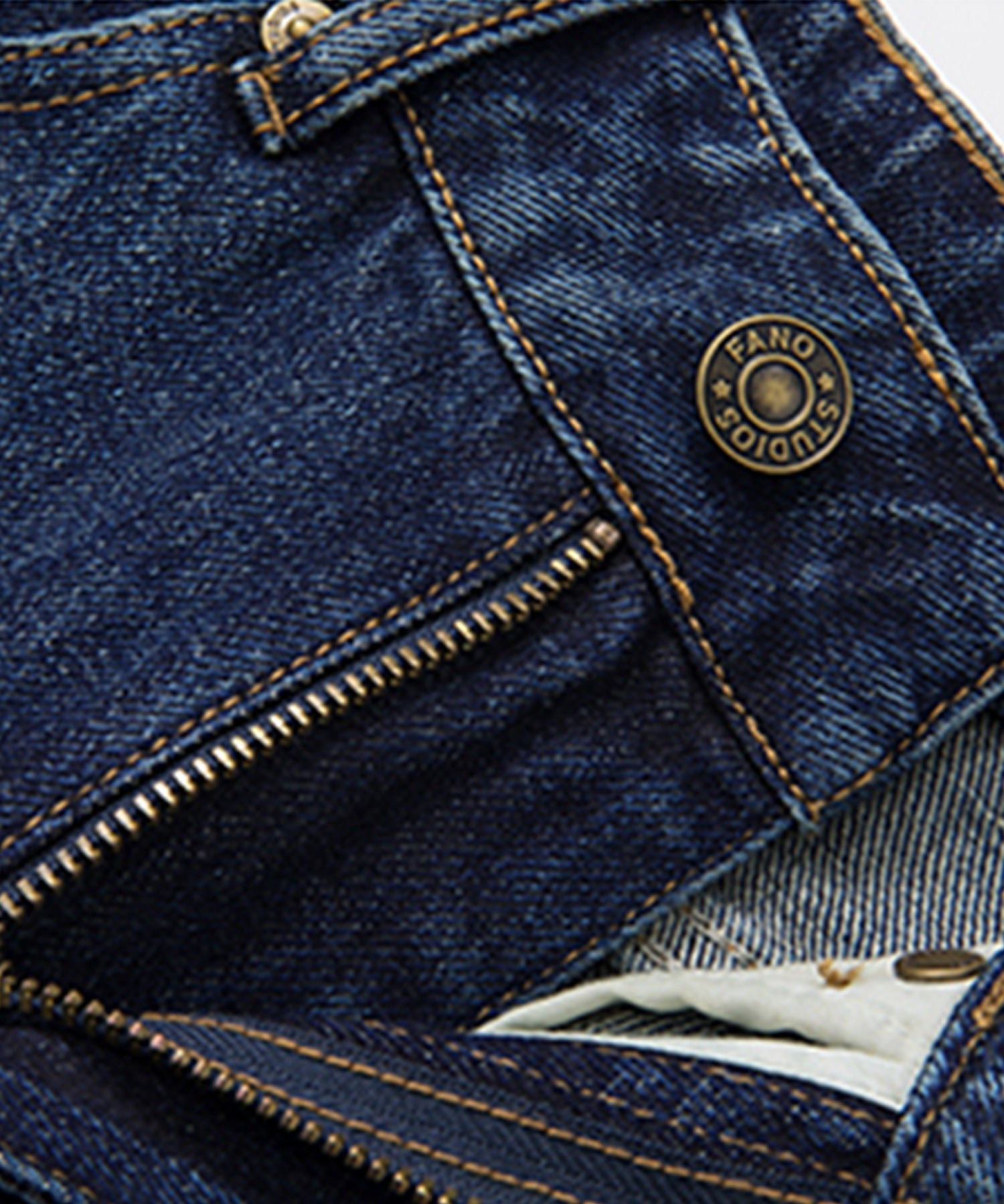 ハイウエスト サイドシーム カーブデニムパンツ FC25K043【Fano