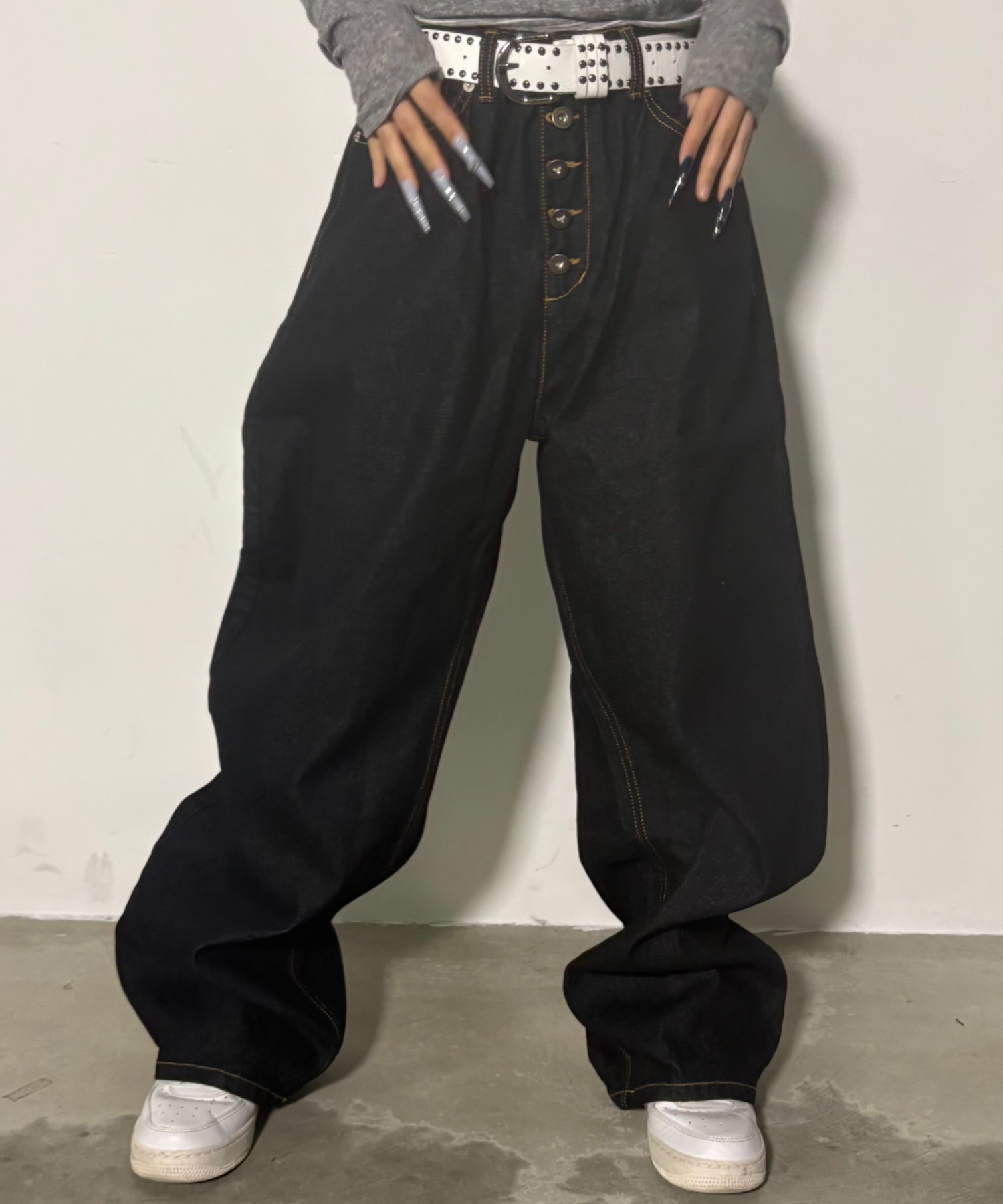 A'GEM/9 × .kom 『A'gem/エージェム』スタッズデニムパンツ A'gem│A A'GEM/9 × .kom 『A'gem/エージェム』スタッズデニムパンツ A'gem│A