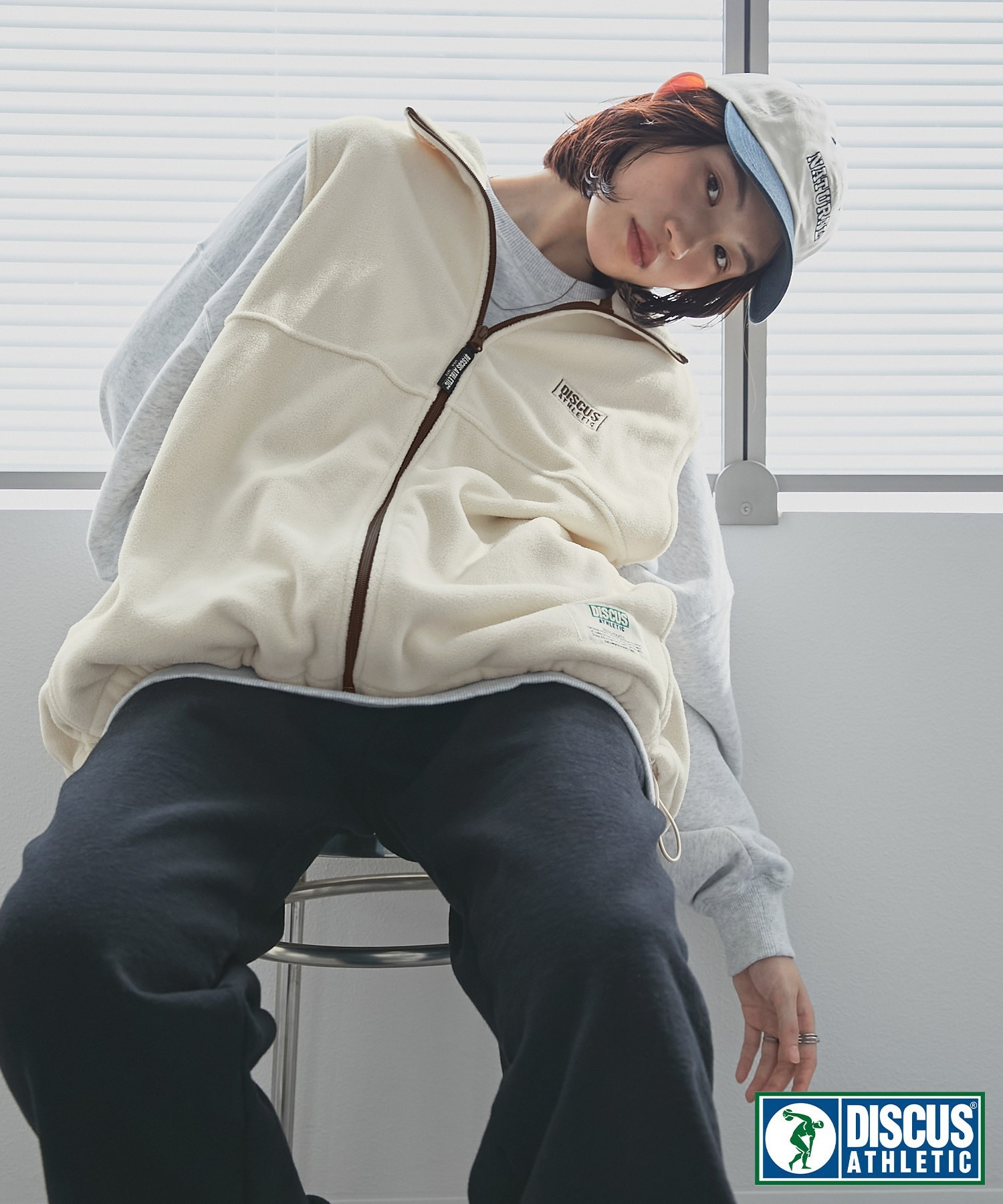 DISCUS ATHLETIC/ディスカス アスレチック ハーフジップ ロゴ