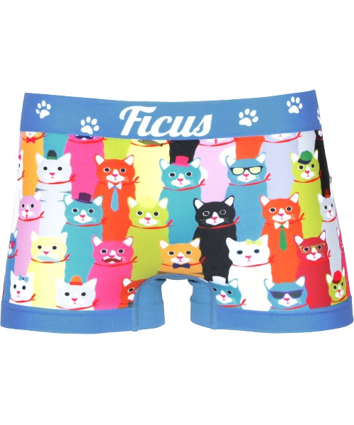 Off セルフラッピングキット付き 当店限定 Betones ビトーンズ Ficus フィークス ボクサーパンツ Nyan S 下着 ネコ柄フリーサイズ メンズ おしゃれ