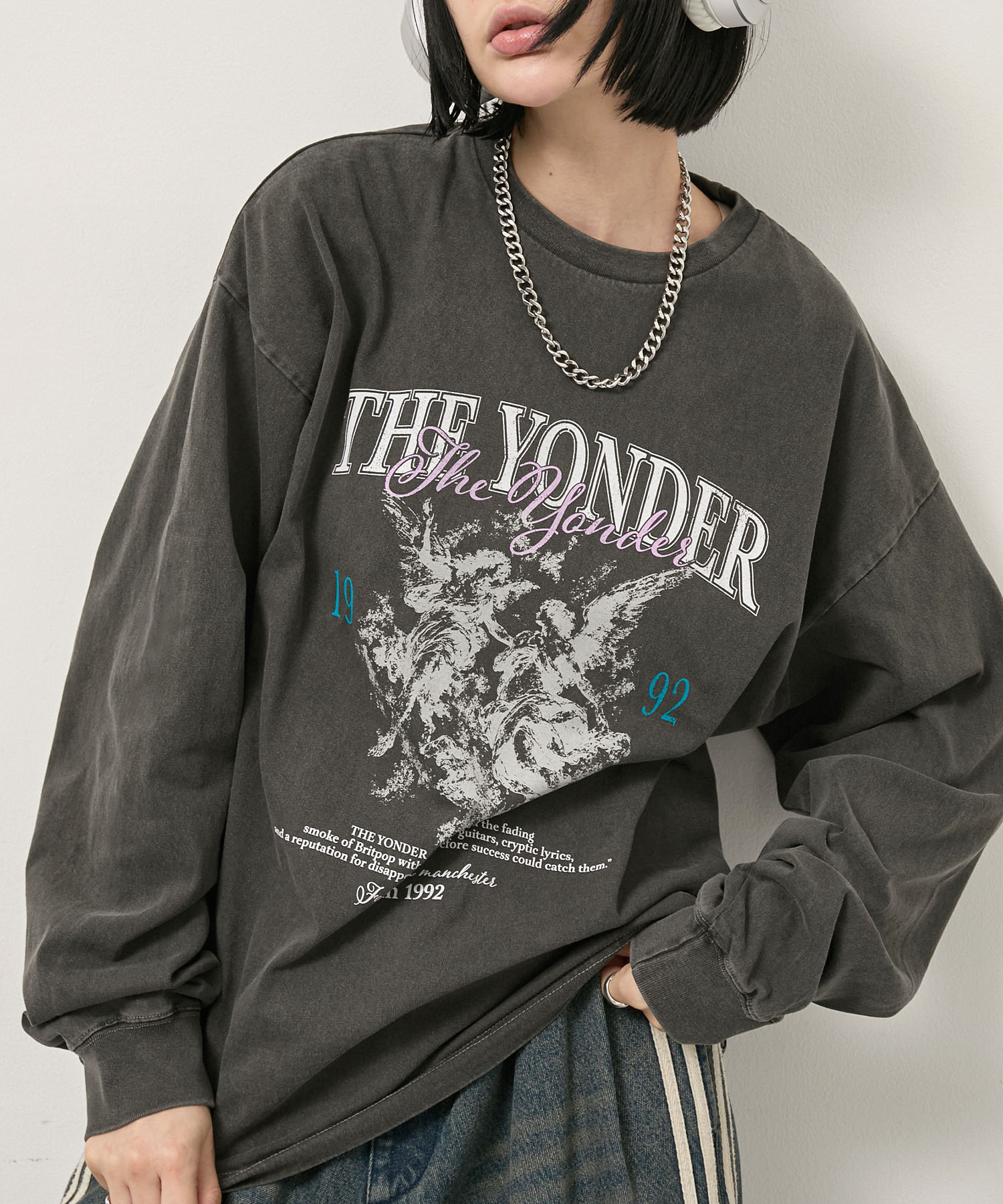 ももまる ロンT ビンテージ Alfred Alex】Vintage Rock Graphic L/S Tee / ヴィンテージライク