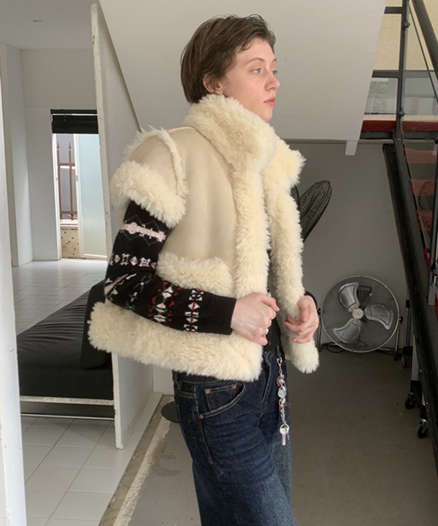 LONSLAN】 ムートンファーベスト CHLONW25a004-ファッション通販サイト