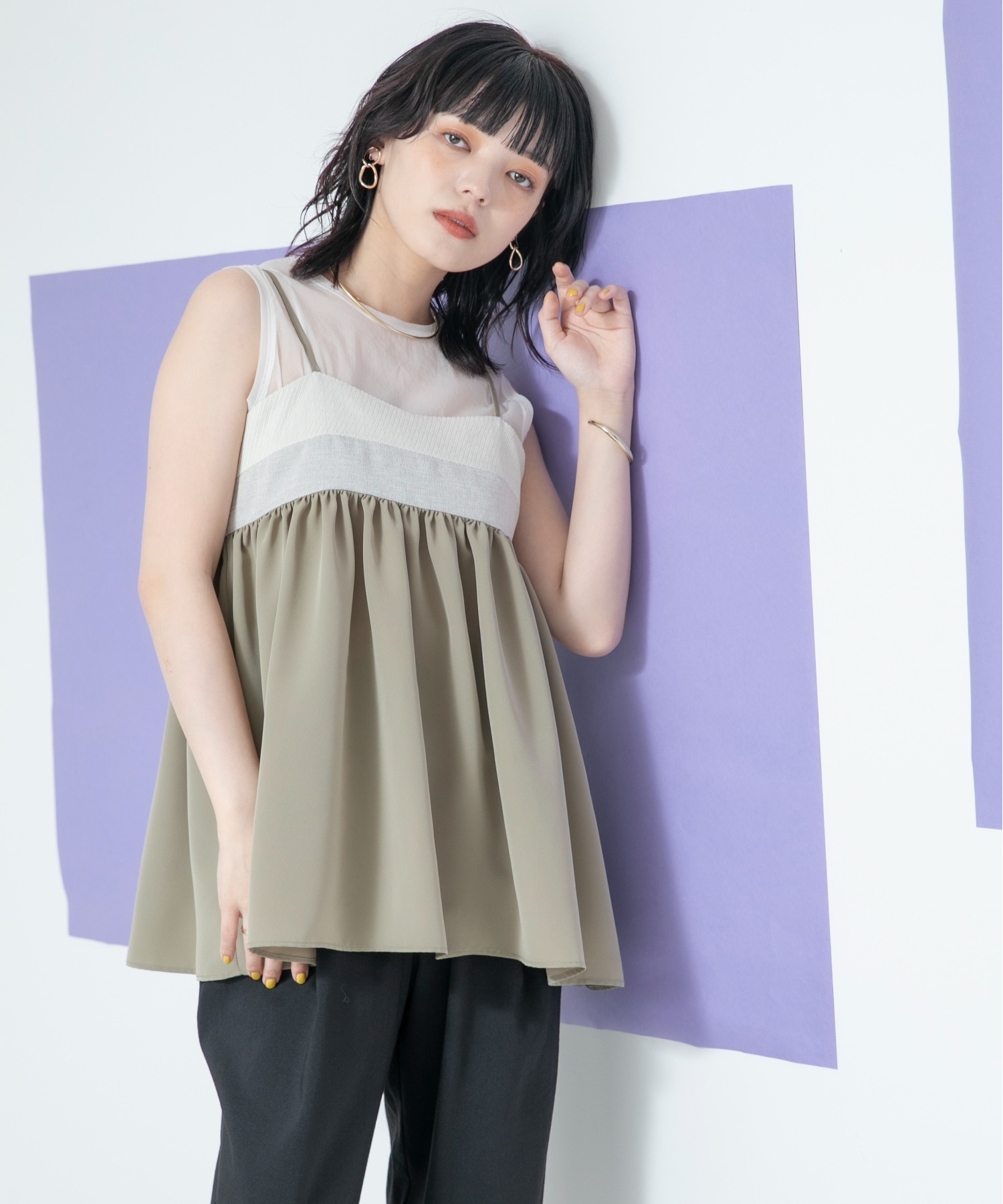 Eimee Law エイミーロウ バイカラー ビスチェ キャミ