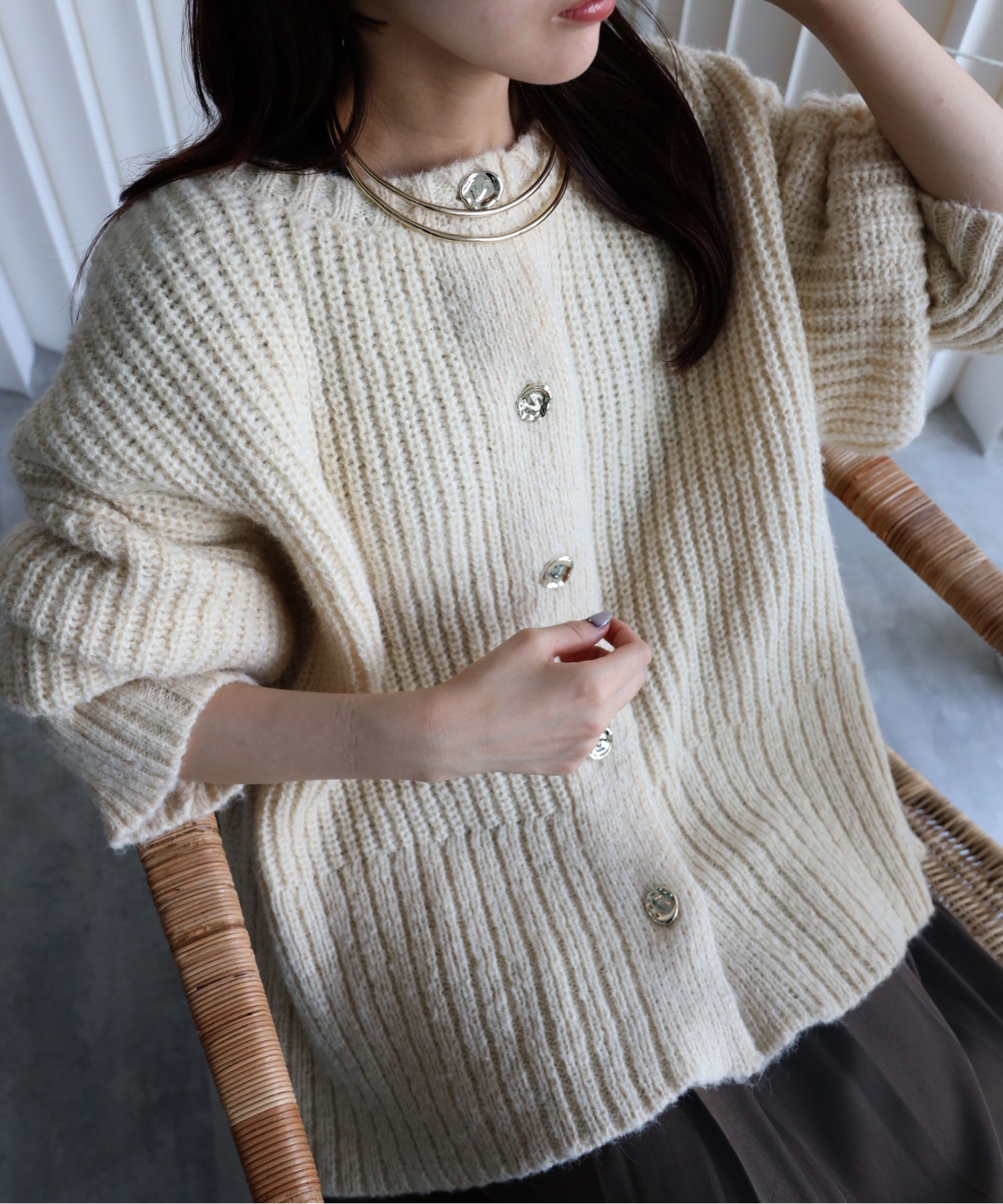 model：164cm. 着用サイズ：FREE