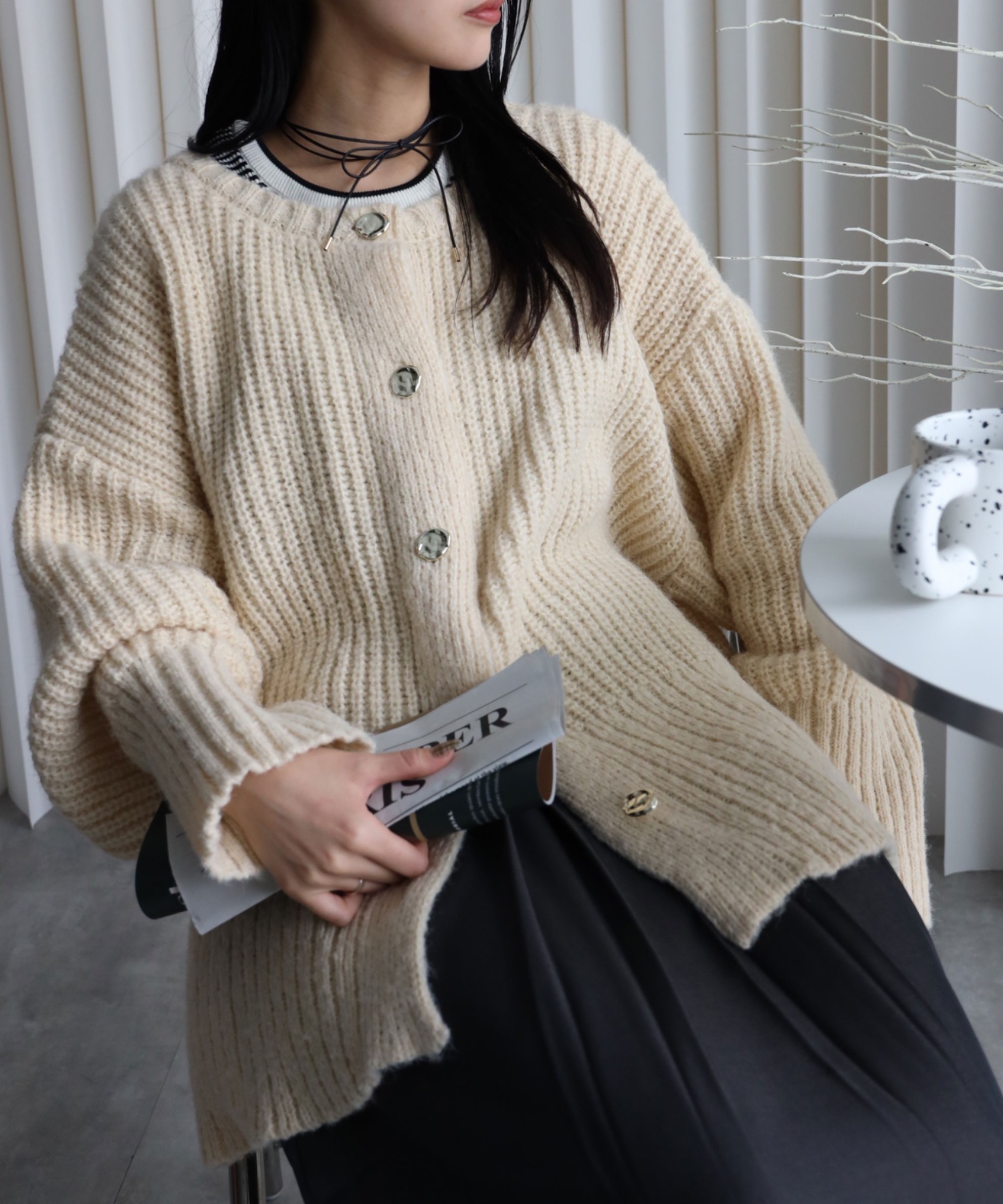 model：164cm. 着用サイズ：FREE