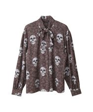 SKULL GARDEN柄 ボウタイブラウス