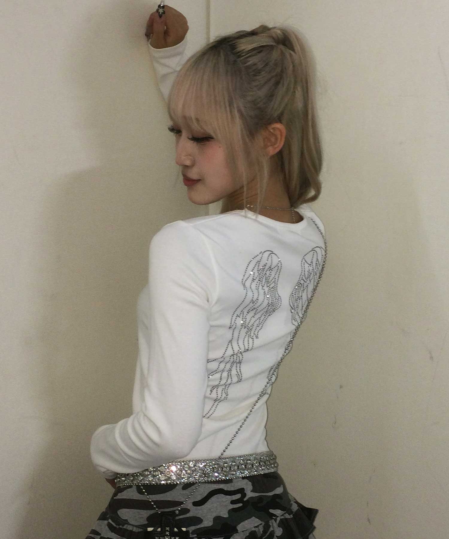 アイラブD&G タンクトップ ラインストーン ハート y2k レア ロゴ ラメ