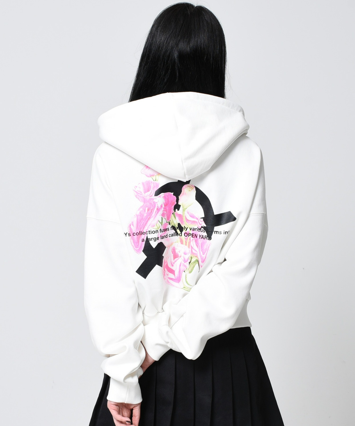 OY/オーワイ』 MELTING FLOWER CROP HOODIE ZIP UP/メルティング