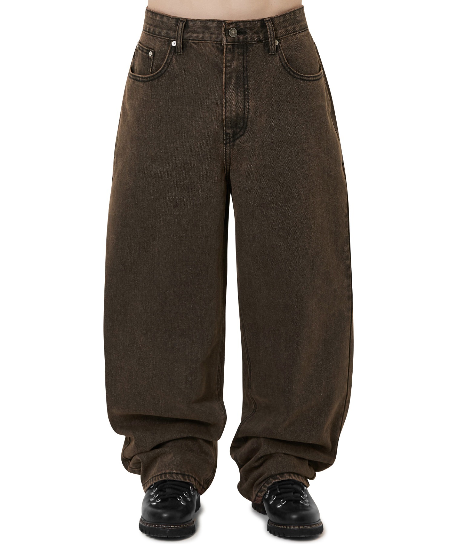 ★OY★LOOSE BAGGY PANTS - WASHED BROWN★正規品/韓国直送料込 OY/オーワイ』 LOOSE BAGGY PANTS - WASHED BROWN/ウォッシング