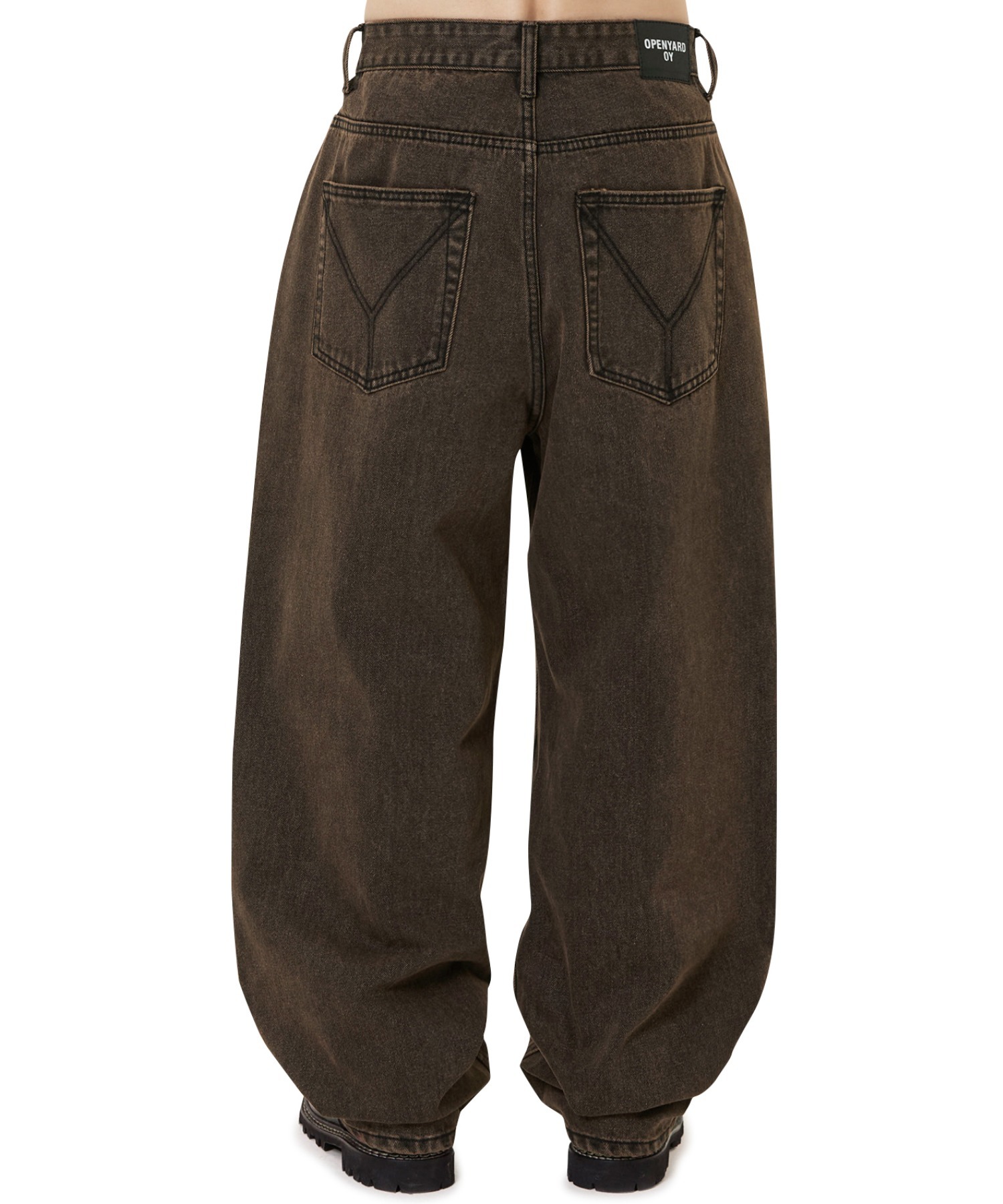 ★OY★LOOSE BAGGY PANTS - WASHED BROWN★正規品/韓国直送料込 OY/オーワイ』 LOOSE BAGGY PANTS - WASHED BROWN/ウォッシング