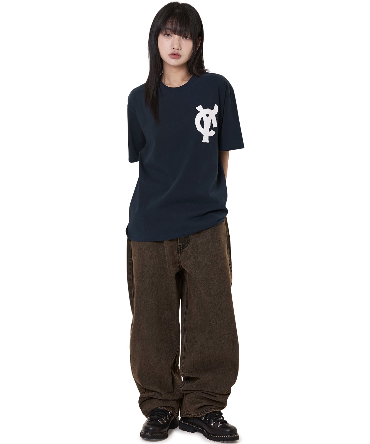 ★OY★LOOSE BAGGY PANTS - WASHED BROWN★正規品/韓国直送料込 OY/オーワイ』 LOOSE BAGGY PANTS - WASHED BROWN/ウォッシング