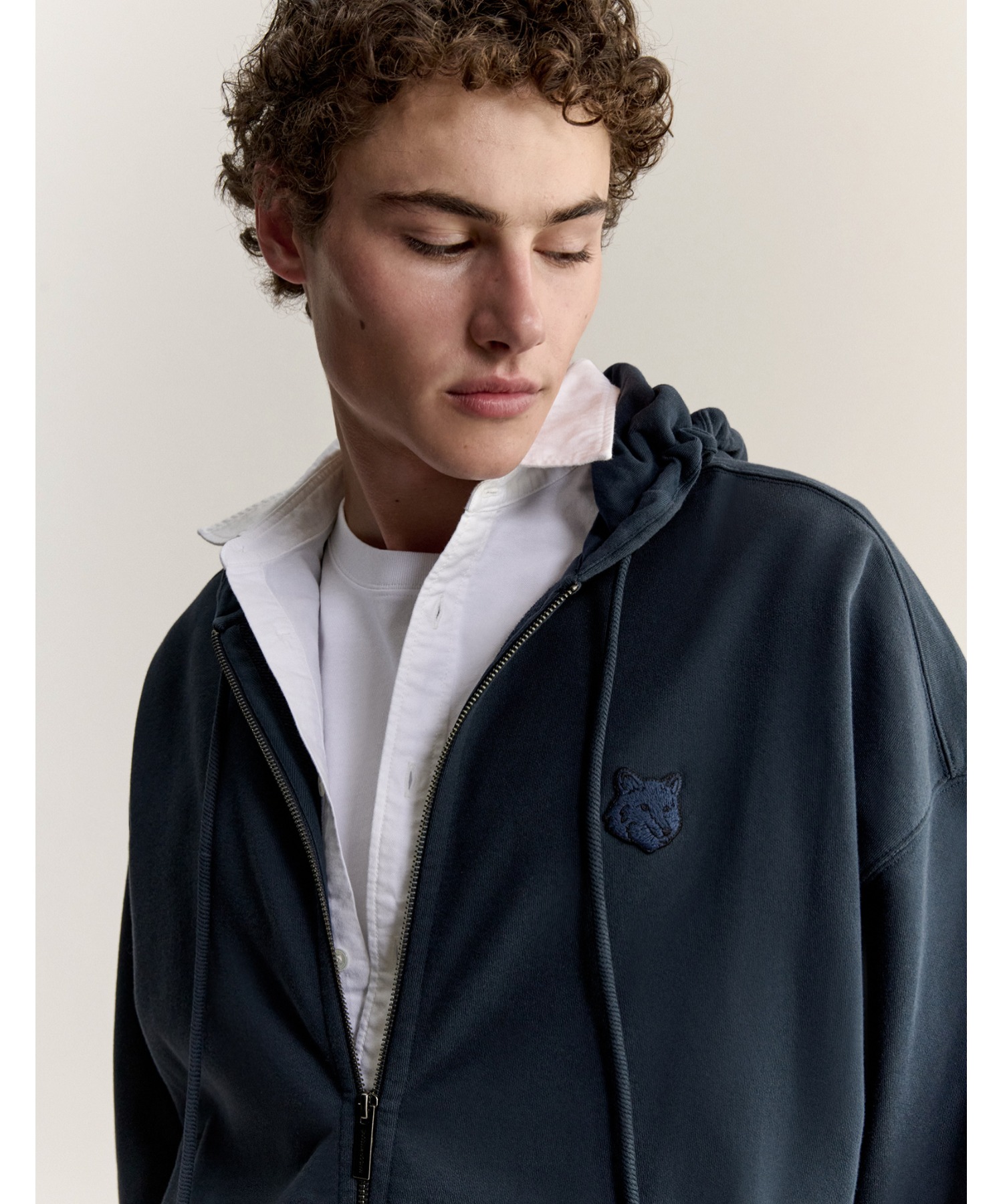 FOX HEAD ZIPPED OVERSIZE HOODIE — оверсайз худи на молнии с логотипом FOX