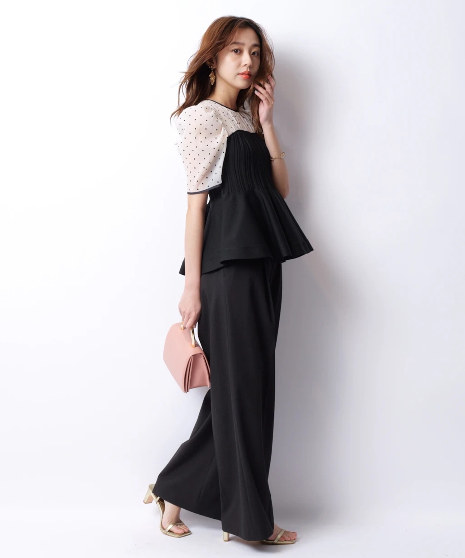 割引 5分袖シアーブラウスレイヤードニット ぼーちゃん】JUSGLITTY 5