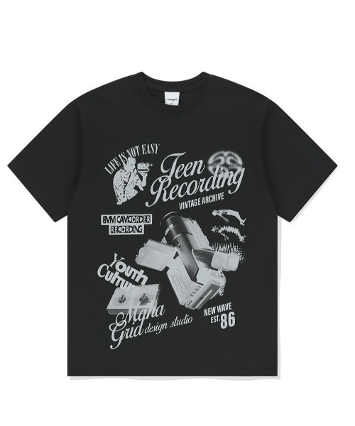 [ MAHAGRID]★24SS★韓国人気★SMILEY KEY TEE mahagrid/マハグリッド』 SKELETON GOTH LOGO TEE/ゴスロゴT