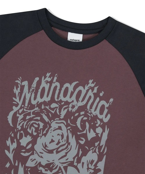 mahagrid/マハグリッド』ROSE RAGLAN TEE PURPLE /ローズラグラン T