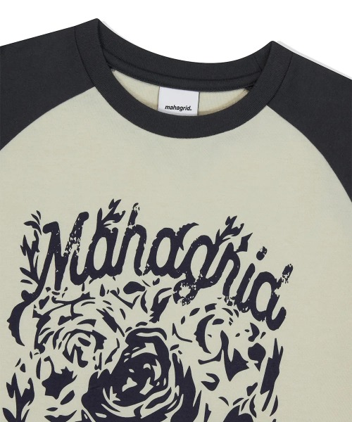 mahagrid/マハグリッド』ROSE RAGLAN TEE PURPLE /ローズラグラン T