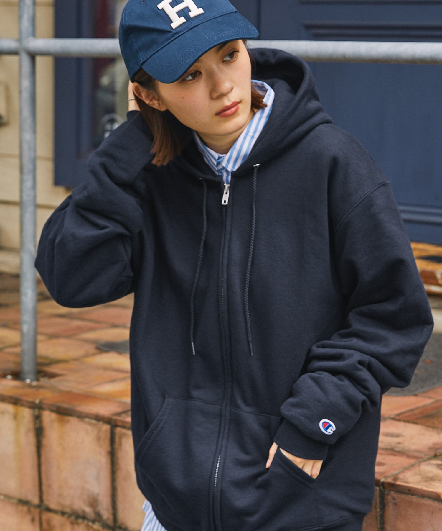 Champion Zip Hoodie/チャンピオン 裏起毛ジップパーカー