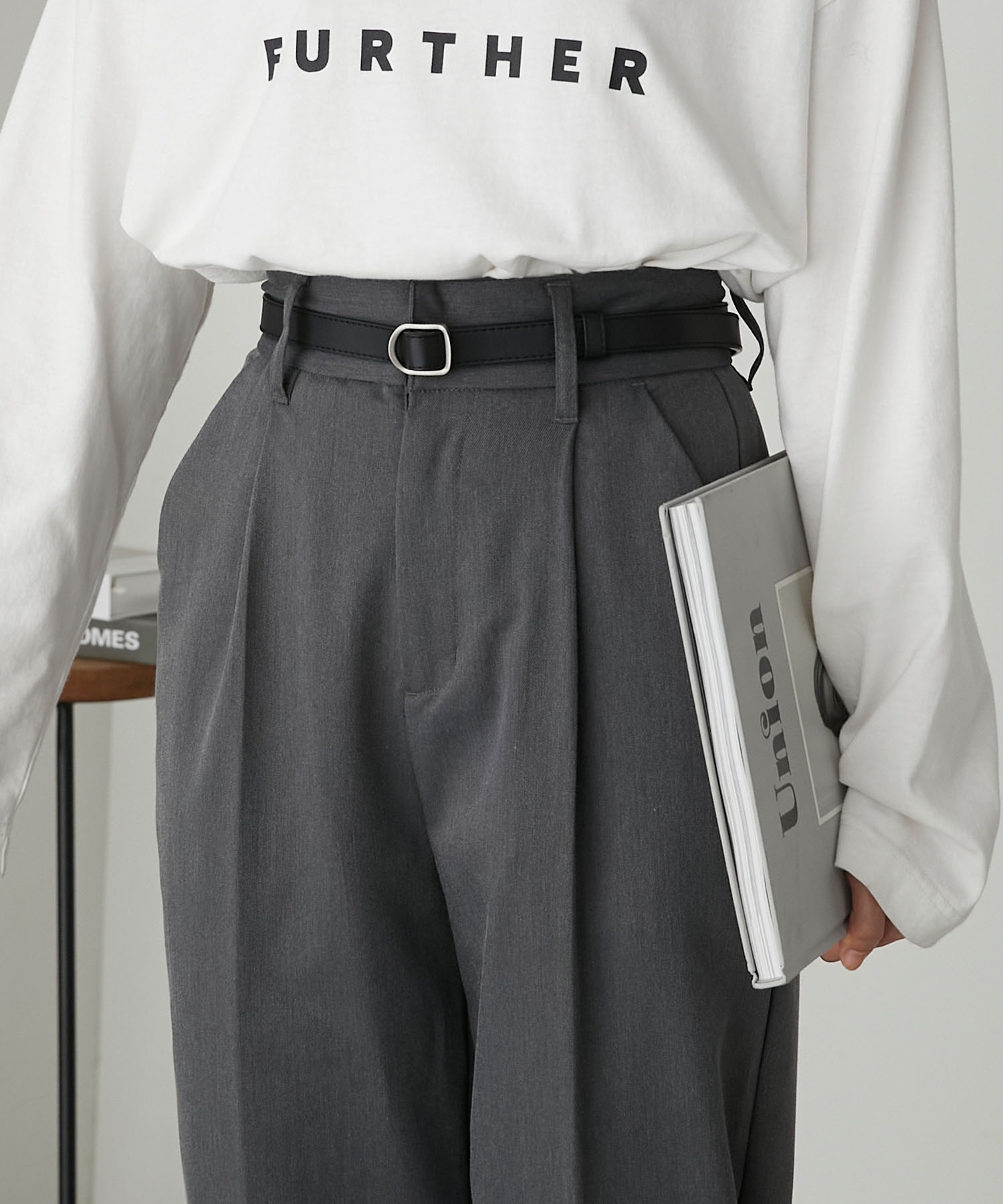 新品未使用　セレクトショップ購入　ベルト付き　グレー　ジレ LADYMADE（レディメイド）｜ ベルト付テーラードジャケット アイテムの