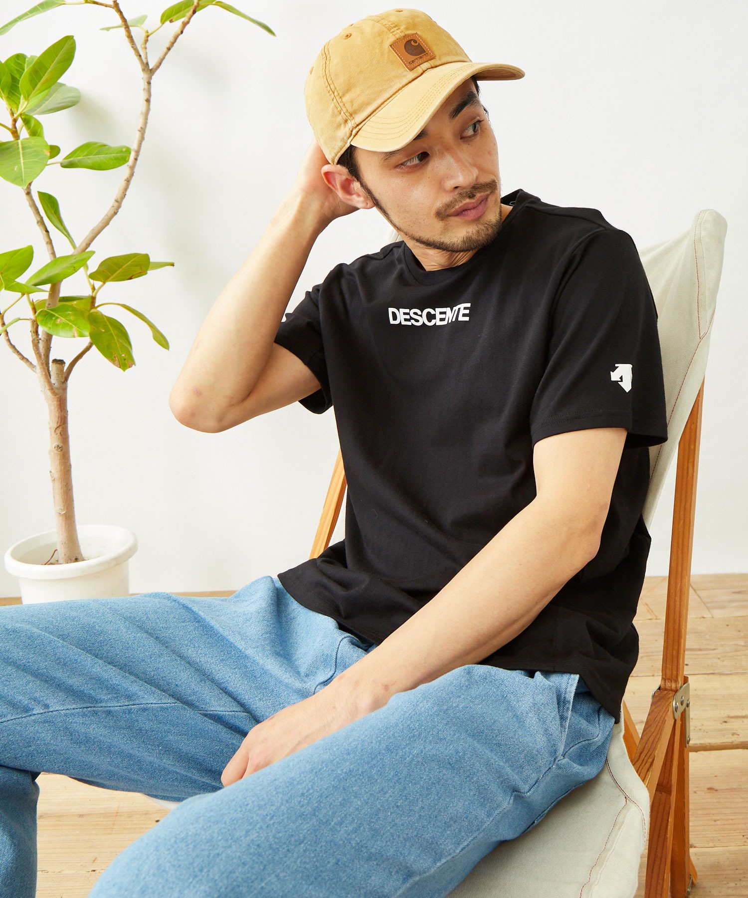 DESCENTE/デサント ロゴデザイン ソフトコットン半袖Tシャツ MONO-MART