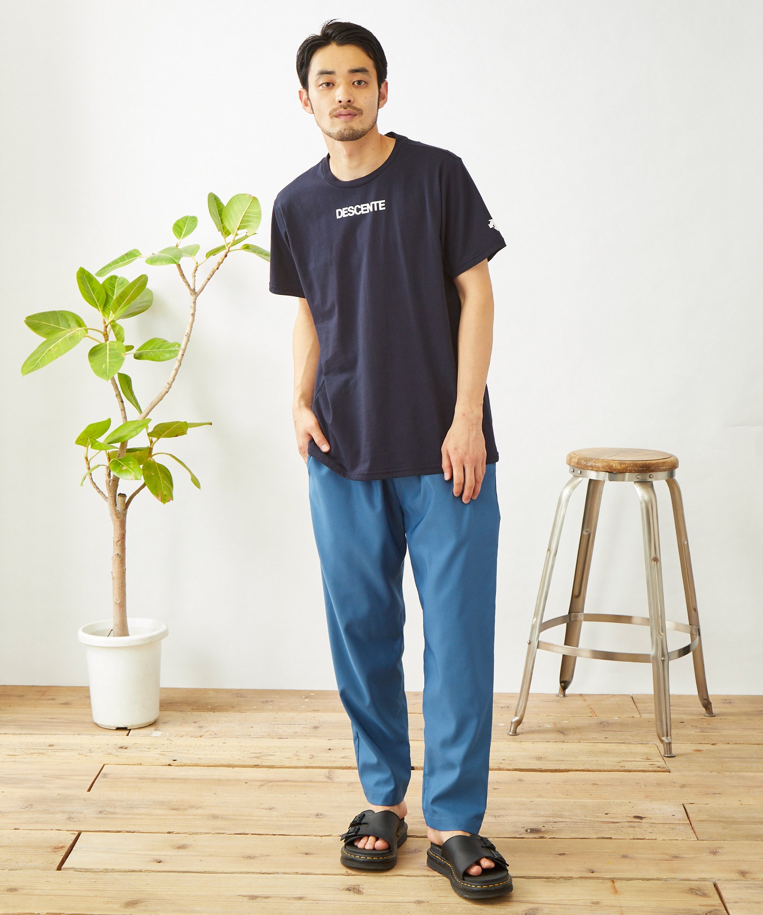 DESCENTE/デサント ロゴデザイン ソフトコットン半袖Tシャツ MONO-MART