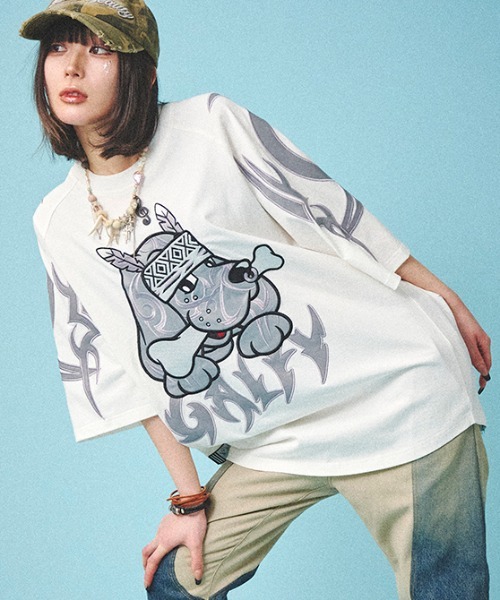 【通販 人気】 A'GEM/9 × .kom 『GALFY/ガルフィー』部族長Tシャツ セレクト トップス