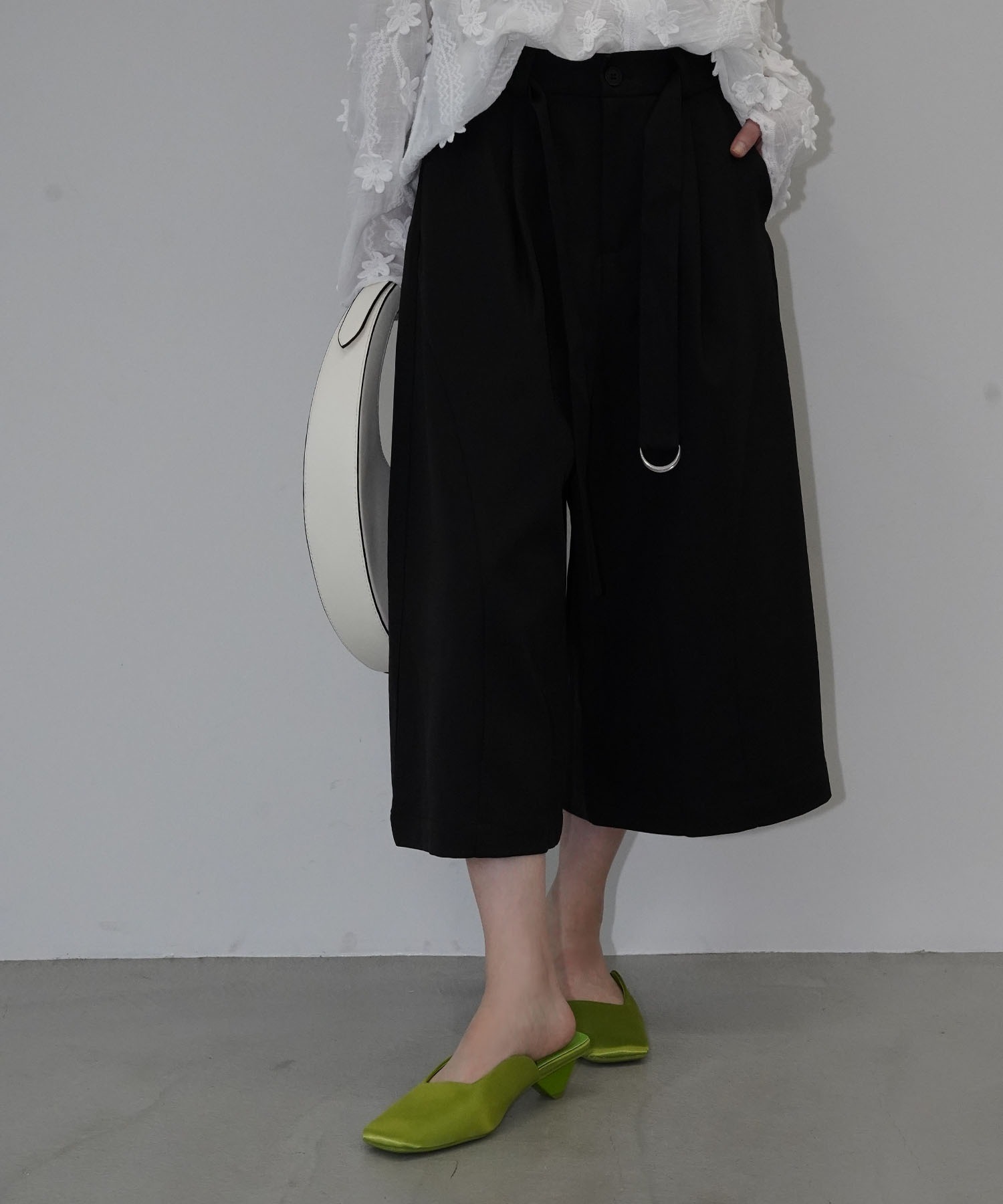 ベルトワイドクロップドパンツ chw26s155-ファッション通販サイト