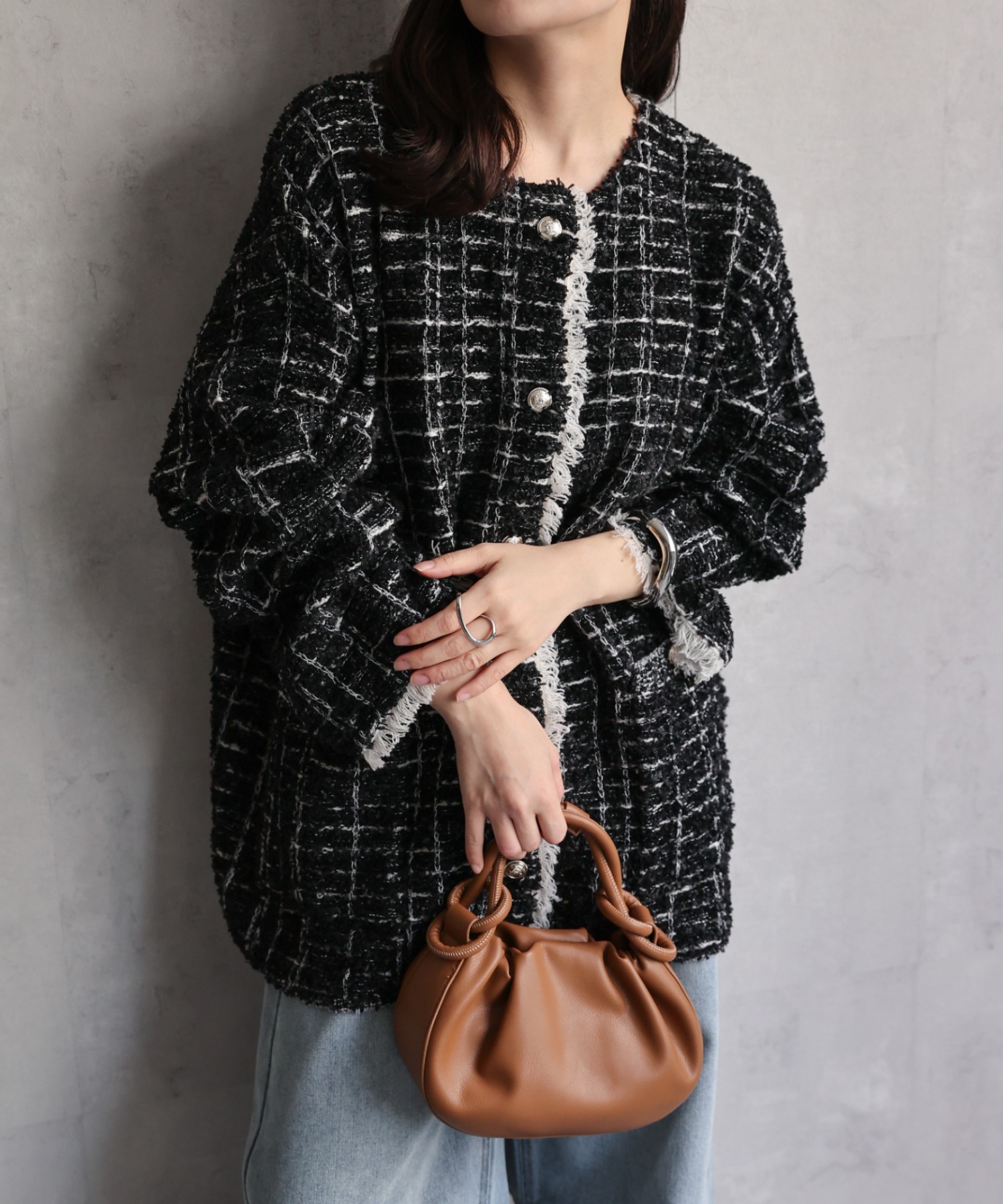 model：156cm 着用サイズ：FREE