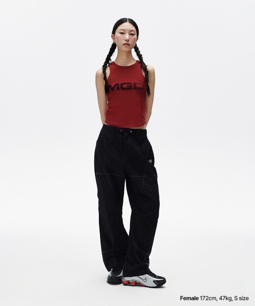 タンクトップ ノースリーブ 「mahagrid/マハグリッド」MGD TANK TOP/エムジーディーロゴ スリムタンクトップ レディース mahagrid/マハグリッド』MGD TANK TOP/エムジーディーロゴ