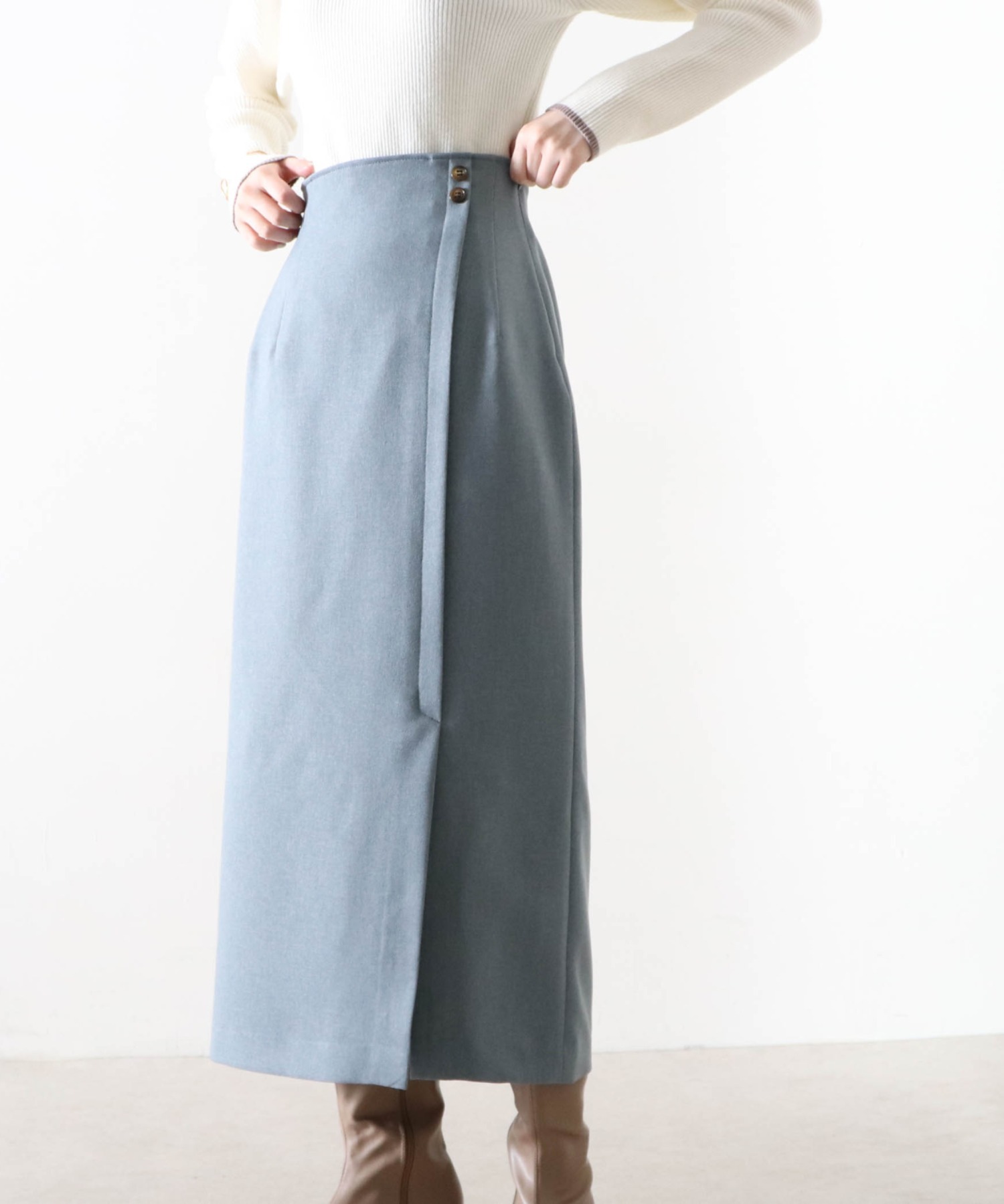 【海外限定】 格安SALEスタート cheek 日本製 サイドスリットタイトスカート