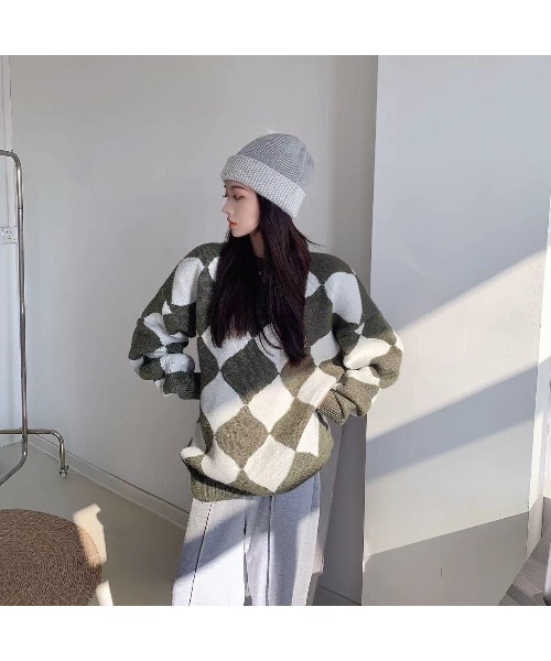 A'GEM/9 × .kom『.kom/ドットケーオーエム』Argyle Wide-Silhouette
