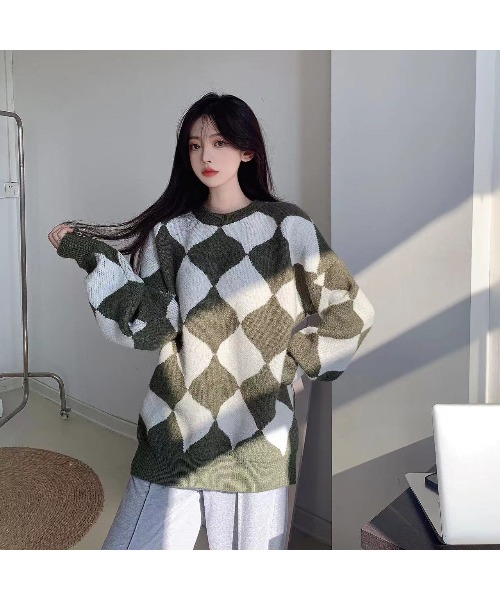 A'GEM/9 × .kom『.kom/ドットケーオーエム』Argyle Wide-Silhouette