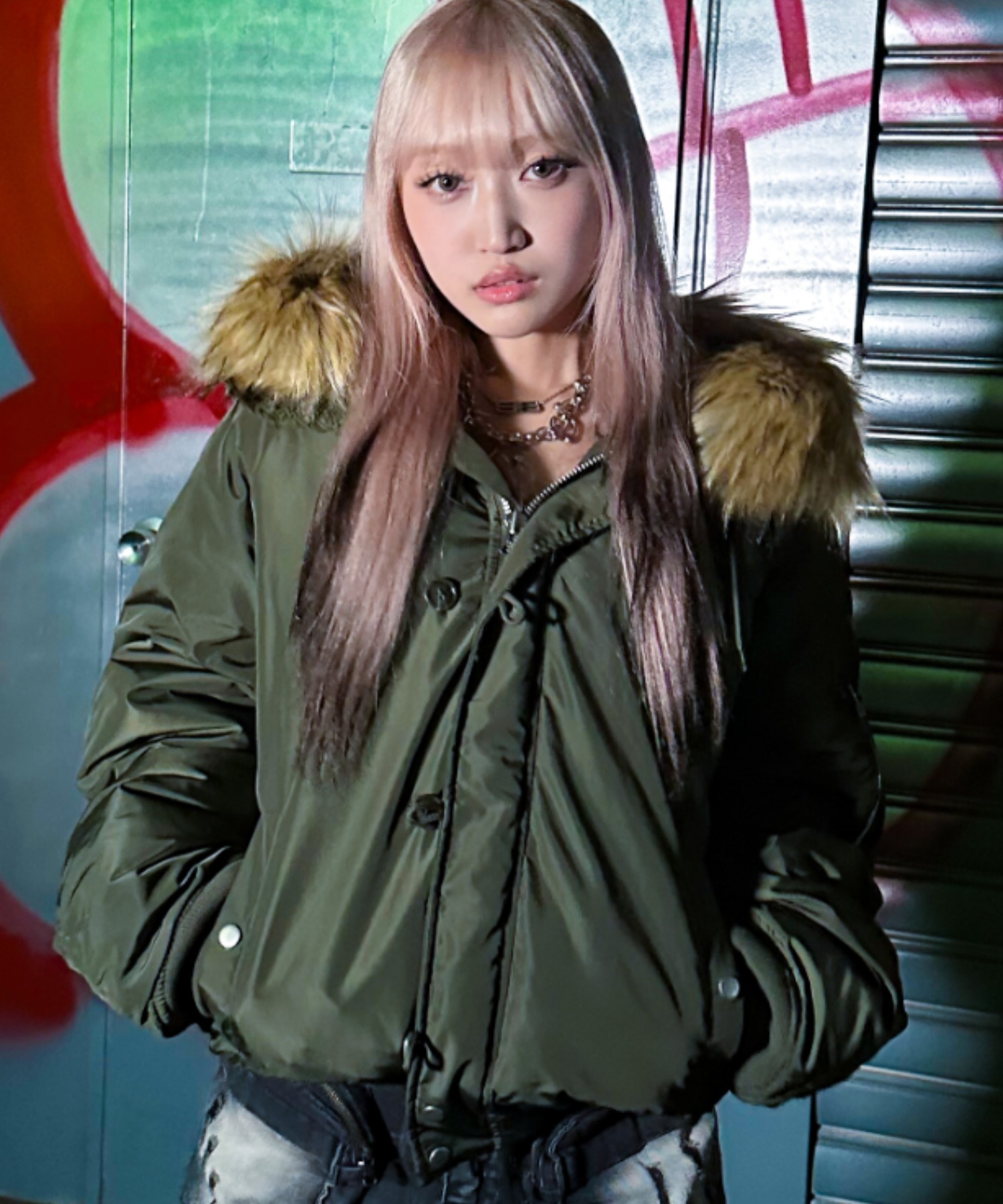 【値下げ】n2b ファー付きジャケット A'GEM/9 × .kom 『A'gem/エージェム』ファー付きN2Bジャケット A'gem