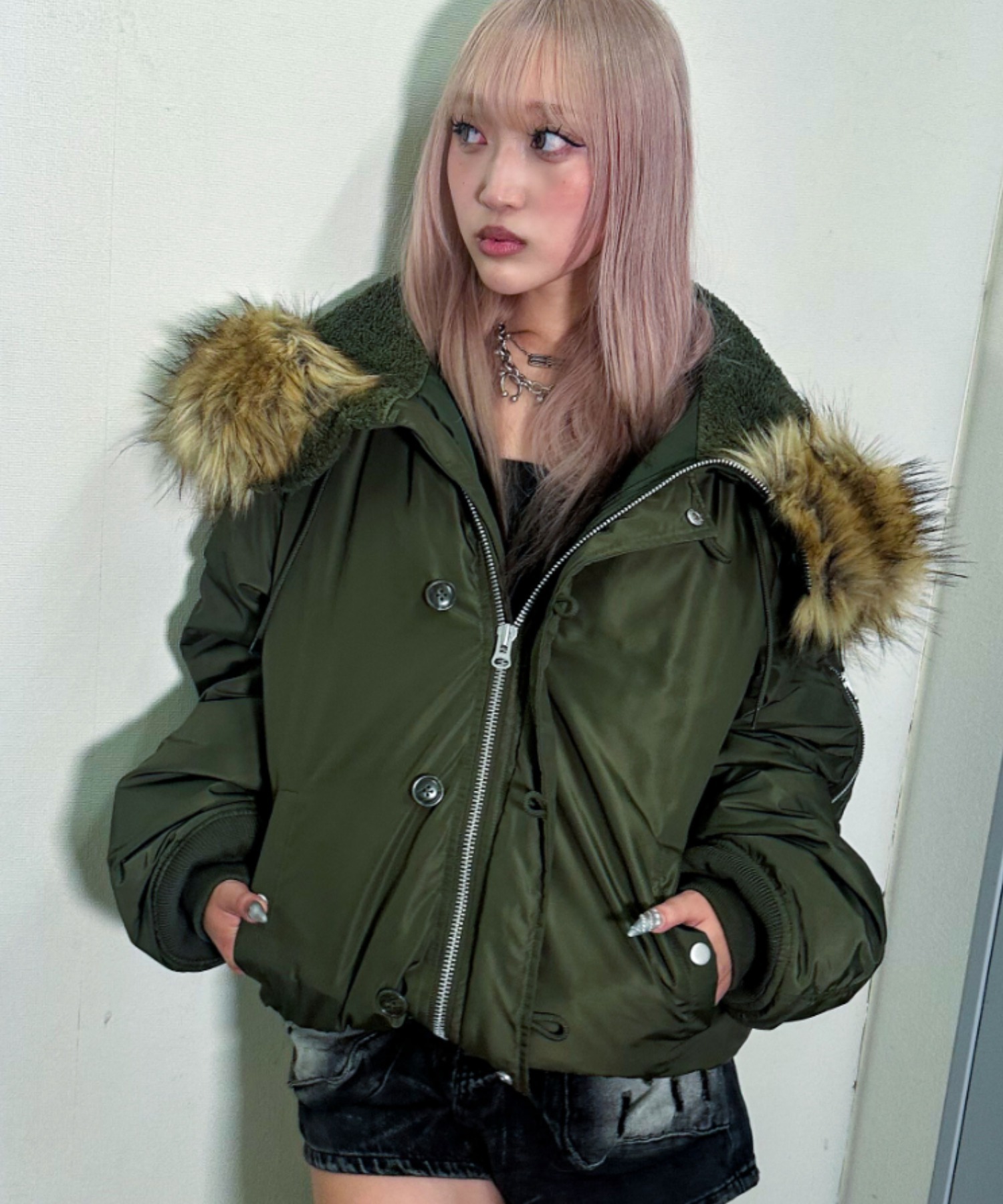 A'GEM/9 × .kom 『A'gem/エージェム』ファー付きN2Bジャケット A'gem